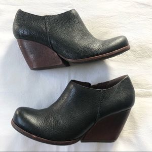 Kork-Ease Black Leather Natalya Ankle Booties